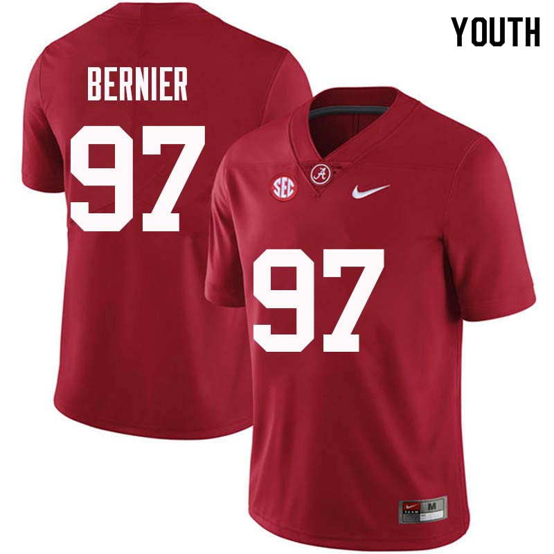 Alabama Crimson Tide Youth Mike Bernier #97 Crimson NCAA Nike Authentic Stitched College Football Jersey GT16W37QX